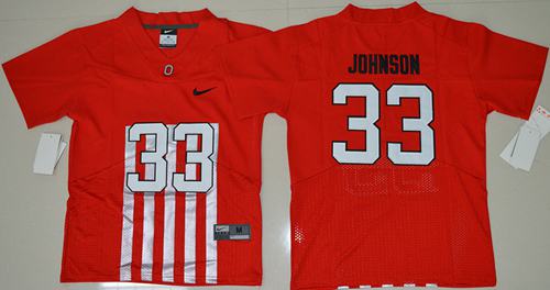Buckeyes #33 Pete Johnson Red Alternate Elite Stitched Youth NCAA Jersey